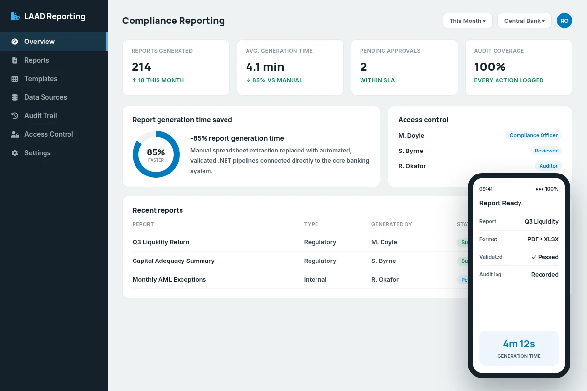 LAAD banking compliance reporting system